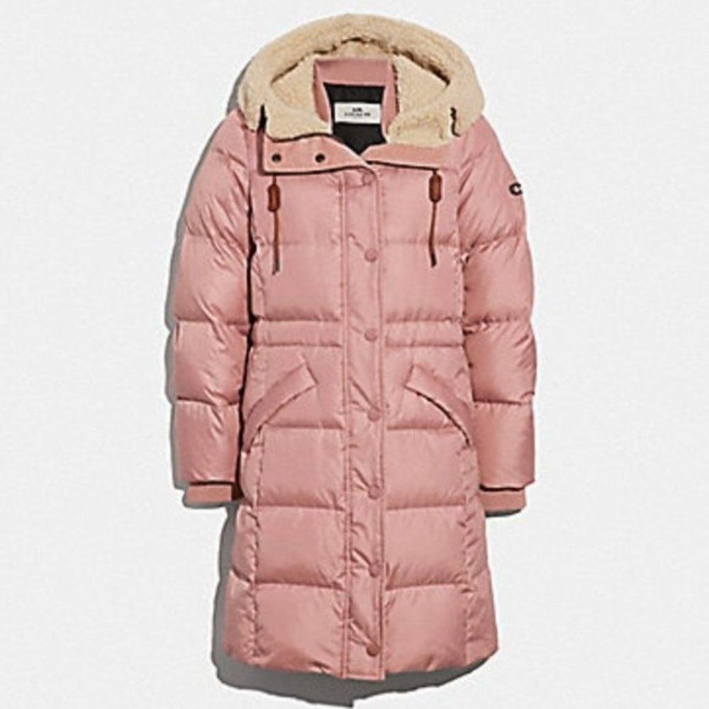COACH LONG PUFFER ROSE